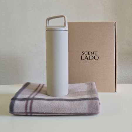 센트라도 패턴 담요+타임 핸들 텀블러 세트 #2