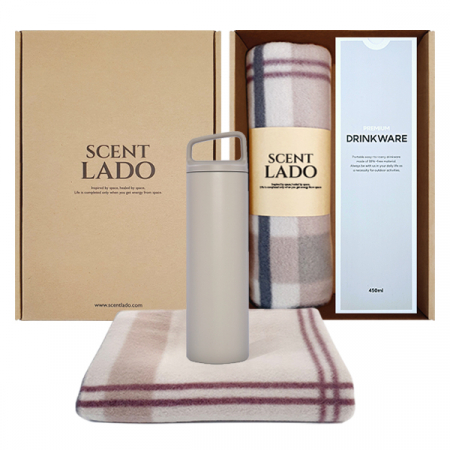 센트라도 패턴 담요+타임 핸들 텀블러 세트 #3