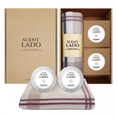 센트라도 패턴 담요+소이 캔들 2P 세트 #2