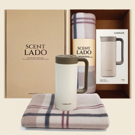 센트라도 패턴 담요 + 락앤락 테이블 머그컵 473ml 세트 #2