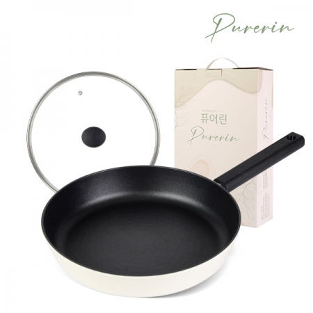 퓨어린 국내생산 화이트 인덕션 IH 프라이팬 24cm + 유리뚜껑 24cm #2