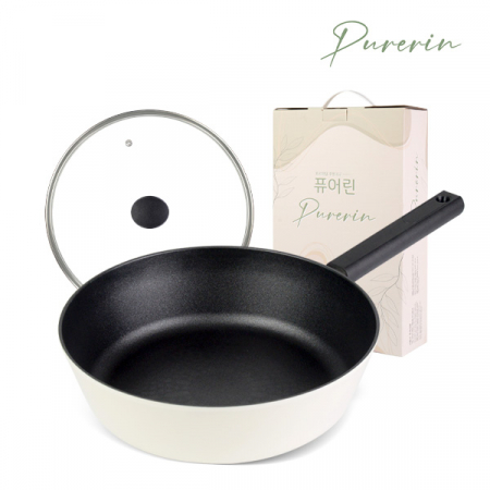 퓨어린 화이트 인덕션 (IH) 티타늄 코팅 궁중팬(웍) 28cm+ 유리뚜껑 28cm #2