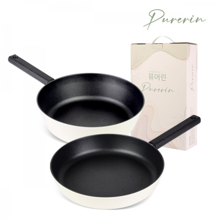 퓨어린 화이트 인덕션 (IH) 티타늄 코팅 프라이팬 2종A 세트 (프라이팬 28cm + 궁중팬 28cm) #2
