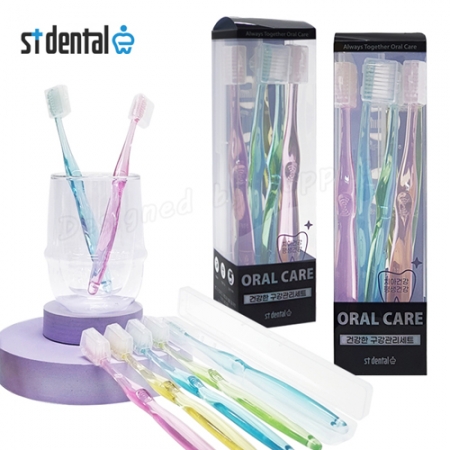 오랄케어 큐빅 치과용 크리스탈캡 6P 12호 슬림 미세모 칫솔 선물세트 #3