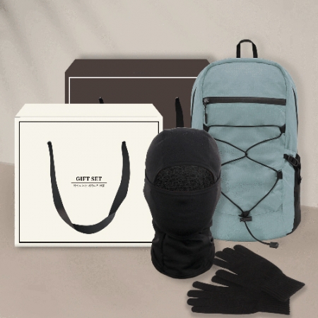 프리미엄 접이식 스포츠 백팩[PMB-01] + 무지기모 바라클라바 + 무지 니트터치 장갑 3종 세트 #2