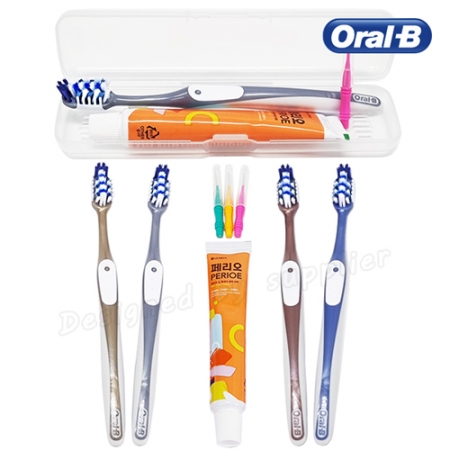 뉴 오랄비 크로스액션 세정력 칫솔 페리오 치간1p 칫솔 치약세트 #2