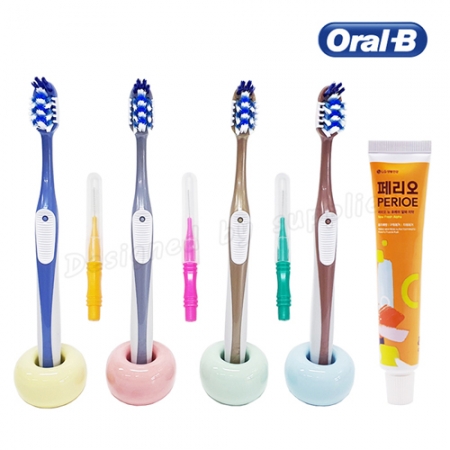 뉴 오랄비 크로스액션 세정력 칫솔 페리오 치간1p 칫솔 치약세트 #5