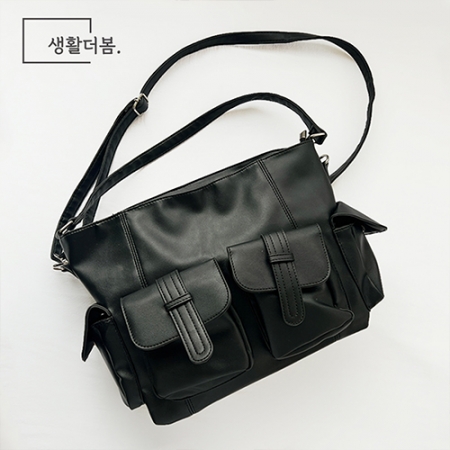 생활더봄 4포켓 레더 여성 학생 숄더 크로스백 #4
