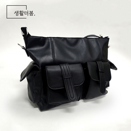 생활더봄 4포켓 레더 여성 학생 숄더 크로스백 #5