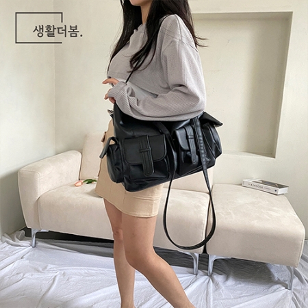 생활더봄 4포켓 레더 여성 학생 숄더 크로스백 #3