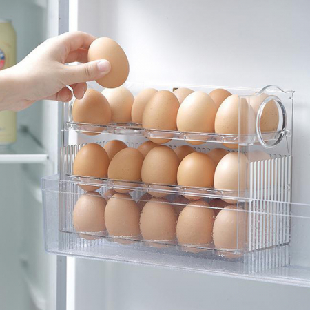 포이포이 오토 계란트레이 3단 30구 오토폴딩 냉장고 달걀 보관함 정리함 계란용기 통 에그트레이 #2