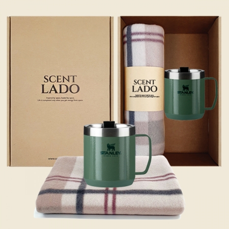 센트라도 패턴 담요 + 스탠리 클래식 진공캠프 머그 세트 #3