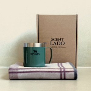 센트라도 패턴 담요 + 스탠리 클래식 진공캠프 머그 세트