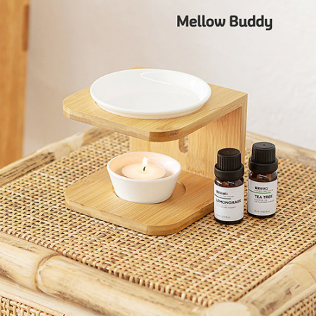멜로우버디 대나무 아로마 오일 버너 워머 램프 #2