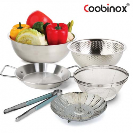 [쿠비녹스] 믹싱볼 쌀함박 채망 찜판 집게 플레이트 6종 세트(CO-1159) #2