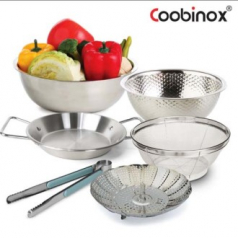 [쿠비녹스] 믹싱볼 쌀함박 채망 찜판 집게 플레이트 6종 세트(CO-1159)