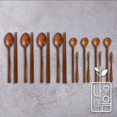 [쿠비녹스] 나무내음 수저 미니 포크 롱티스푼 4인 세트