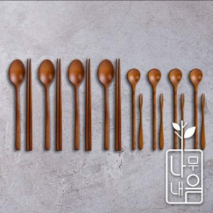 [쿠비녹스] 나무내음 수저 미니 포크 롱티스푼 4인 세트