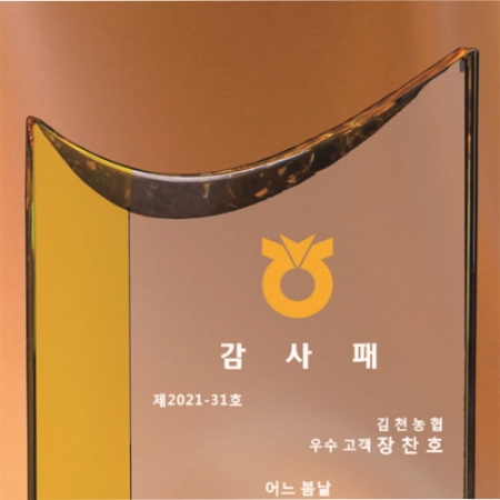 오렌지 투톤 크리스탈 상패 378 #3