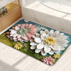 3D 규조토 플로랄 발매트 / 빨아쓰는 발매트 주방 규조토 욕실 화장실 발매트
