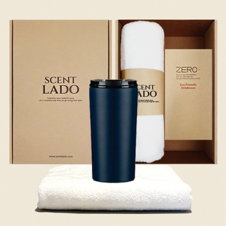 센트라도 송월 타올 150g 수건 + 슈어 텀블러 600ml 세트 #5