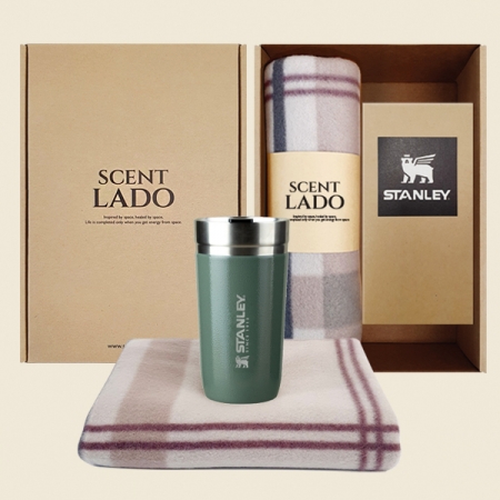센트라도 패턴 담요 + 스탠리 고진공 텀블러 세트 #3