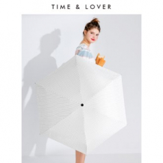 [타임앤러버] 스트라이프 5단우산 수동 양우산