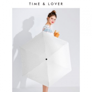 [타임앤러버] 스트라이프 5단우산 수동 양우산