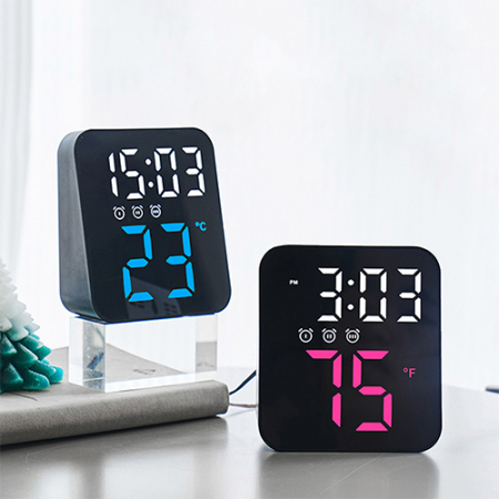 넥스원 정사각 디지털LED 벽걸이겸용 탁상시계 온도계 GH8015 #2