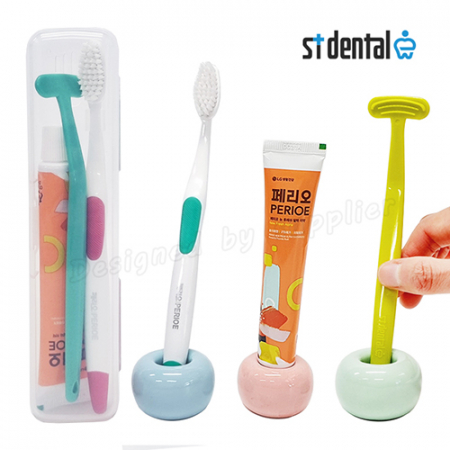 ST덴탈 혀클리너 LG미세모 페리오 칫솔 치약 여행용세트 #2