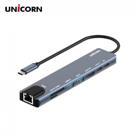 유니콘 C타입 8in1 멀티 허브 PD 87W 충전 지원 알루미늄 LAN / HDMI TCH-L60 #4