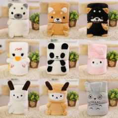 애니멀 롤업 담요, 무릎 담요 밍크망토 귀여운담요 동물 캐릭터