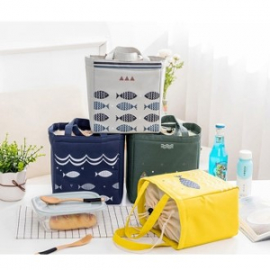 아워리빙 물고기 쿨러백 오픈형, 보온 도시락 가방 소풍 수험생 직장인 어린이