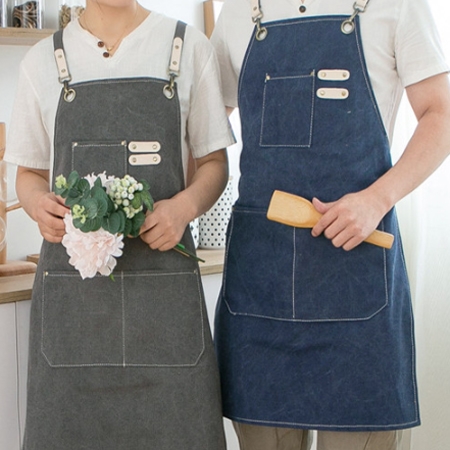 캔버스 프리미엄 3포켓 앞치마, 원피스 방수 빅포켓 꽃집 공방 카페 주방 앞치마 #2