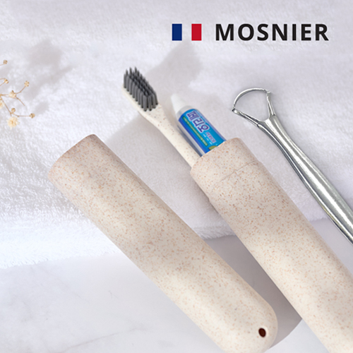 모스니에 생분해 칫솔 + 혀클리너 + 치약 5g + 생분해케이스 (소) 세트 #2