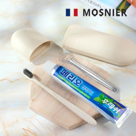 모스니에 생분해 칫솔 + 혀클리너 + 치약 150G + 생분해 케이스 대형 세트 #2