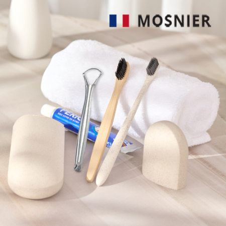 모스니에 제로웨이스트 생분해 칫솔 + 대나무 칫솔 + 혀클리너 + 치약 50g + 생분해 케이스 대형 세트 #2