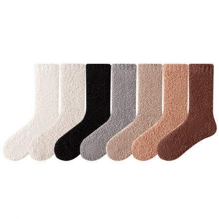 겨울 양털 벨벳 수면 양말 남녀 공용 털 빠짐 없는 보온 양말 #2