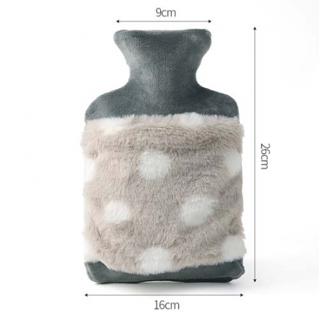 보온 물주머니 800ml 핫팩 주머니 (그레이)보들보들 땡땡이 #4