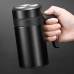 작은이미지: 보온보냉 손잡이 텀블러(450ml) (블랙) / 스텐텀블러 #2
