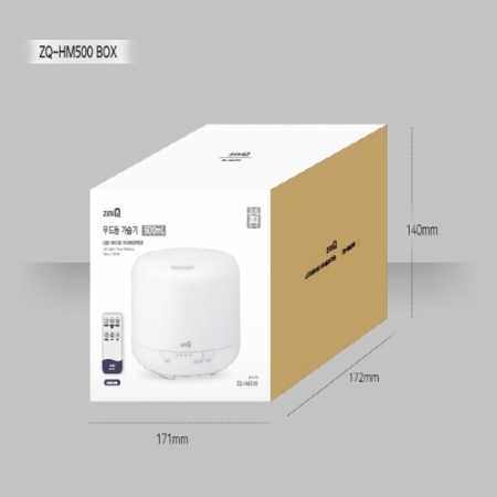 지니큐 ZQ-HM500 500mL LED 8색상 무드등 초음파 가습기 리모컨 #3