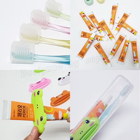 치약 짜개 치과용 크리스탈 캡 페리오 칫솔 치약 여행용세트 #5