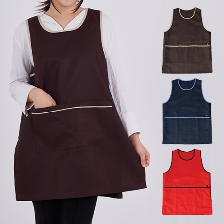 옆단추 원피스형 앞치마, 남자 여자 앞치마 #2