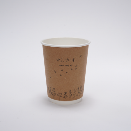 캘리그라피 크라프트 이중컵 [마음 설레다] 12온스 #2