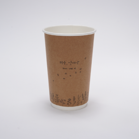 캘리그라피 크라프트 이중컵 [마음 설레다] 16온스 #2