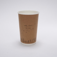 캘리그라피 크라프트 이중컵 [마음 설레다] 16온스