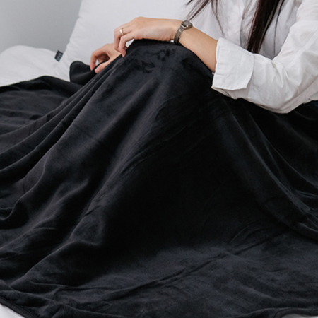 착한연구소 차량용 무지 블랙 무릎담요, 블랙 프리미엄 겨울 블랭킷 블랑켓 감성담요 100 X 150 #3