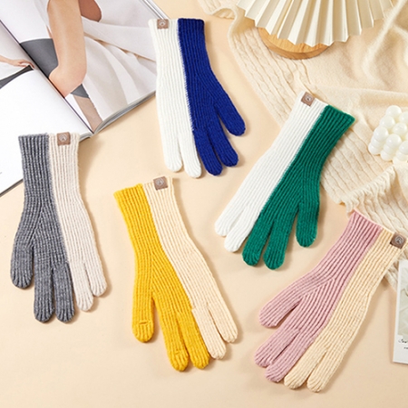 스마트터치 하프앤 하프 니트장갑 여성용 방한장갑 기모안감 털장갑 #3