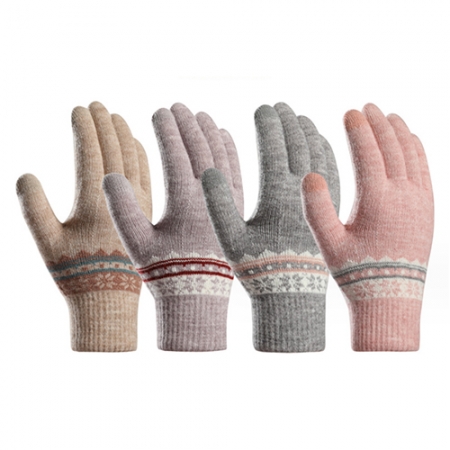 스마트터치 스노우 니트장갑 여성용 방한장갑 기모안감 털장갑 #3