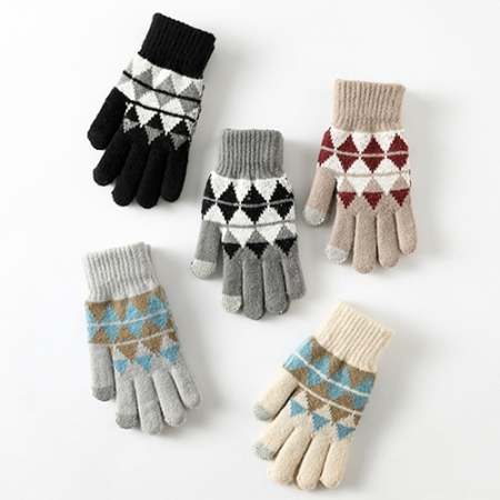스마트터치 스퀘어 니트장갑 여성용 방한장갑 기모안감 털장갑 #2